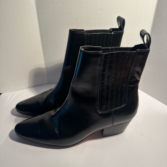 J. Crew Piper Leather Ankle Chunky Heel Boots - Picture 2 of 8